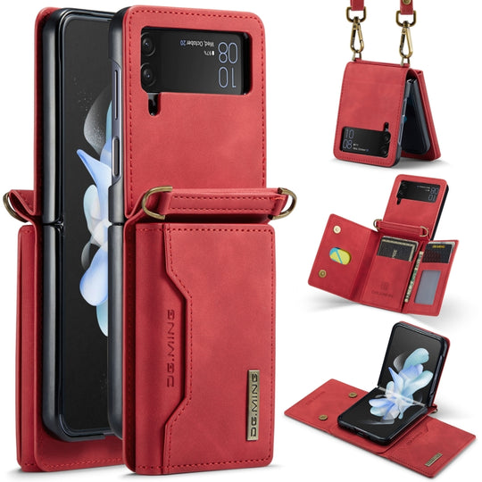 For Samsung Galaxy Z Flip3 5G DG.MING M2 Series Card Bag Magnetic Leather Phone Case(Red)