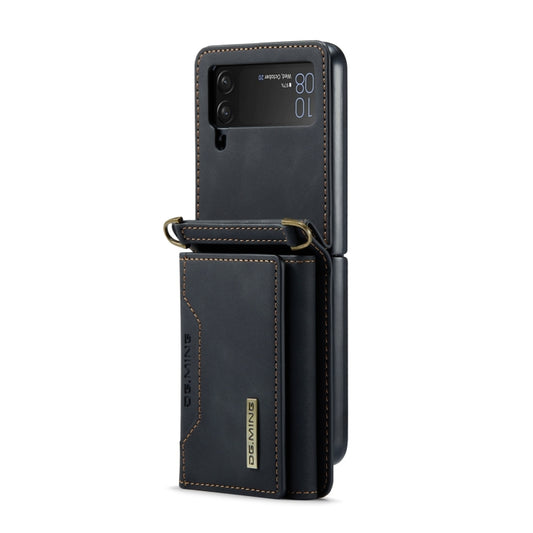 For Samsung Galaxy Z Flip4 5G DG.MING M2 Series Card Bag Magnetic Leather Phone Case(Black) - Galaxy Z Flip4 5G Cases by DG.MING | Online Shopping UK | buy2fix