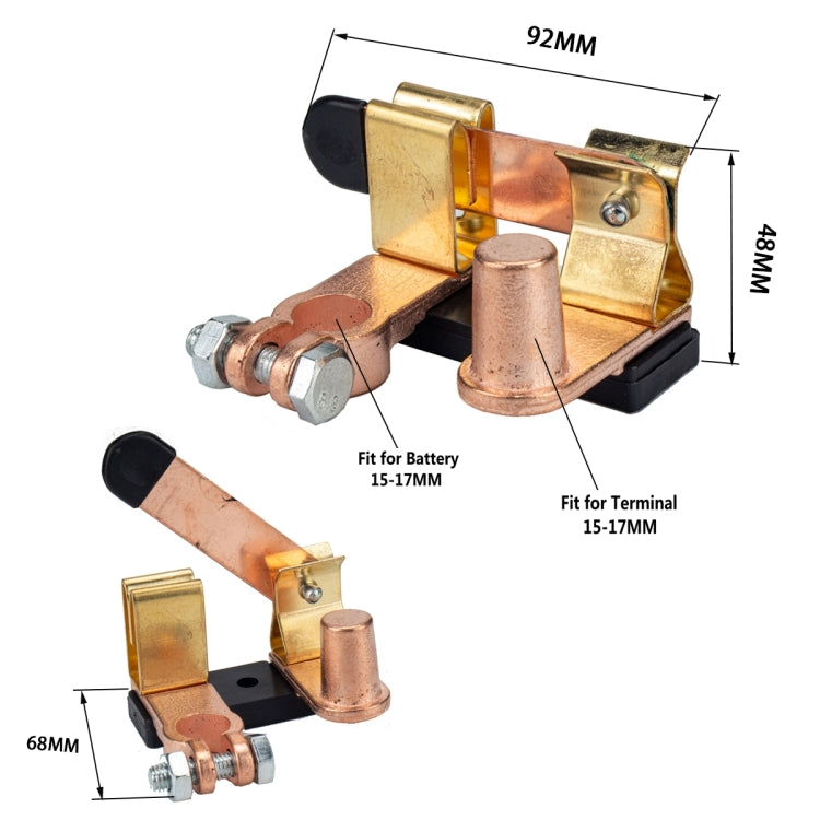 Car Negative Brass Battery Selector Isolator Disconnect Switch Cut - Car Switches by buy2fix | Online Shopping UK | buy2fix
