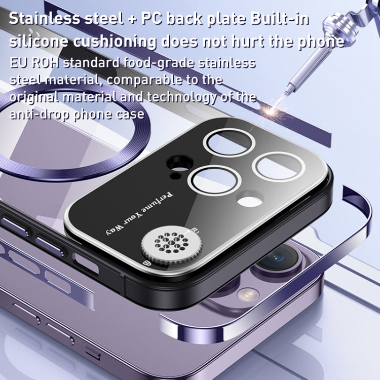 For iPhone 15 Pro Max Aromatherapy MagSafe Magnetic Phone Case(Black) - iPhone 15 Pro Max Cases by buy2fix | Online Shopping UK | buy2fix