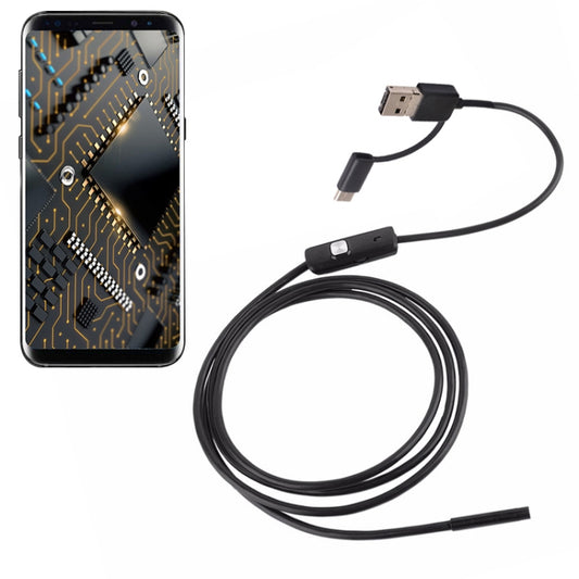 AN100 3 in 1 IP67 Waterproof USB-C / Type-C + Micro USB + USB HD Endoscope Snake Tube Inspection Camera for Parts of OTG Function Android Mobile Phone, with 6 LEDs, Lens Diameter:8mm(Length: 1m) -  by buy2fix | Online Shopping UK | buy2fix