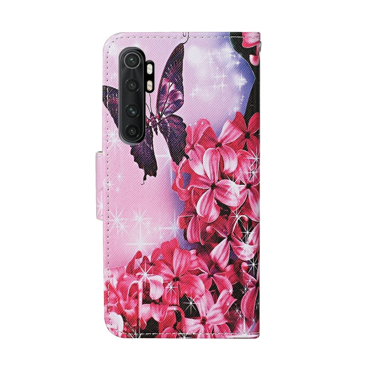 For Xiaomi Mi Note 10 Lite Colored Drawing Pattern Horizontal Flip Leather Case with Holder & Card Slots & Wallet(Red Flower Butterfly) - Xiaomi Cases by buy2fix | Online Shopping UK | buy2fix