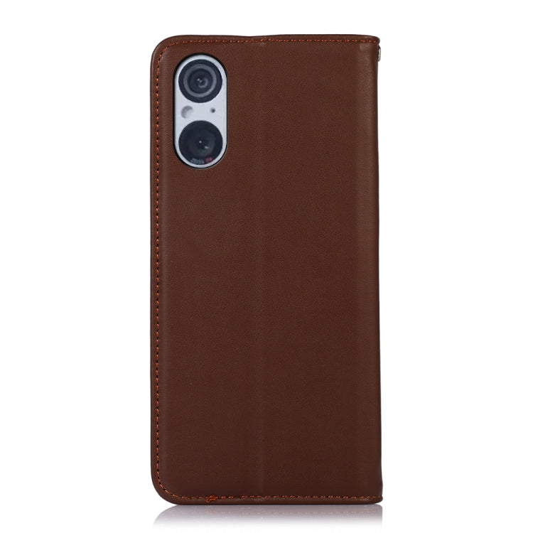 For Sony Xperia 5 V KHAZNEH Nappa Top Layer Cowhide Leather Phone Case(Brown) by buy2fix