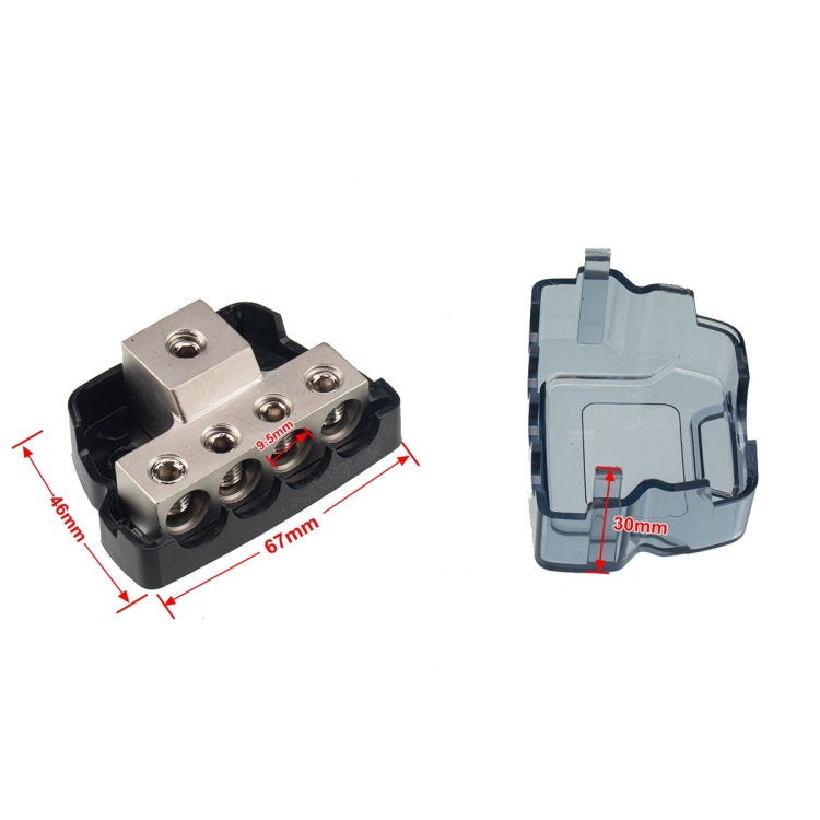 4-Way Car Audio Stereo Amp Power / Ground Cable Splitter Distribution Block 4GA - Car Amplifiers by buy2fix | Online Shopping UK | buy2fix