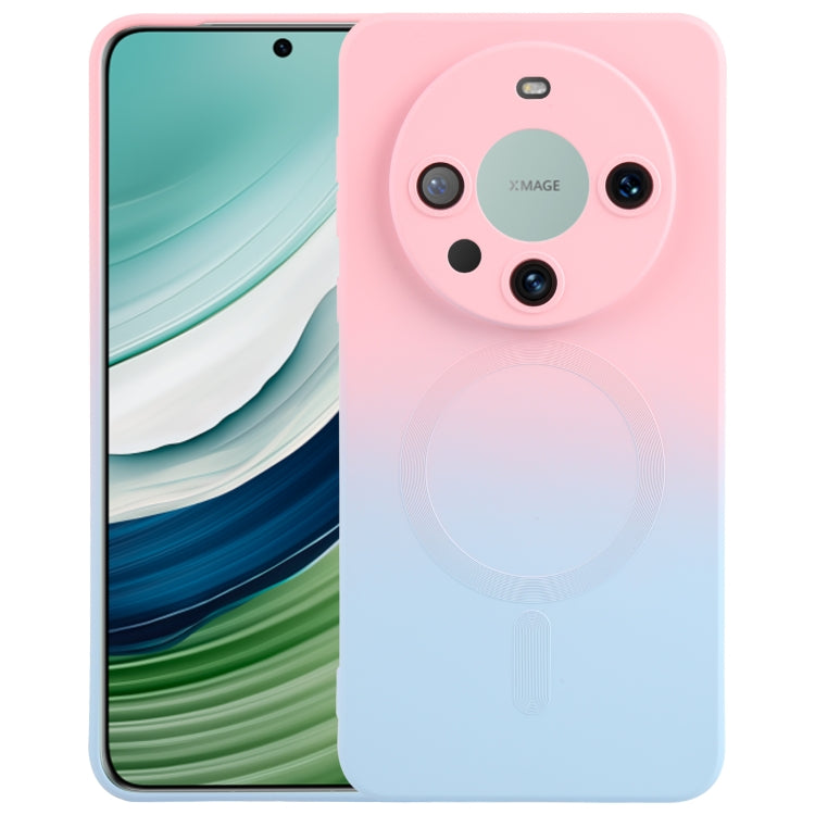 For Huawei Mate 60 Liquid TPU Silicone Gradient MagSafe Phone Case(Pink Blue) - Huawei Cases by buy2fix | Online Shopping UK | buy2fix