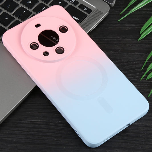 For Huawei Mate 60 Liquid TPU Silicone Gradient MagSafe Phone Case(Pink Blue) - Huawei Cases by buy2fix | Online Shopping UK | buy2fix