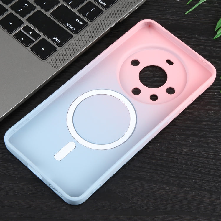For Huawei Mate 60 Liquid TPU Silicone Gradient MagSafe Phone Case(Pink Blue) - Huawei Cases by buy2fix | Online Shopping UK | buy2fix