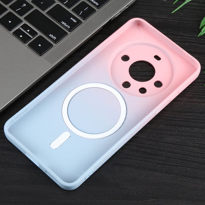 For Huawei Mate 60 Liquid TPU Silicone Gradient MagSafe Phone Case(Pink Blue) - Huawei Cases by buy2fix | Online Shopping UK | buy2fix
