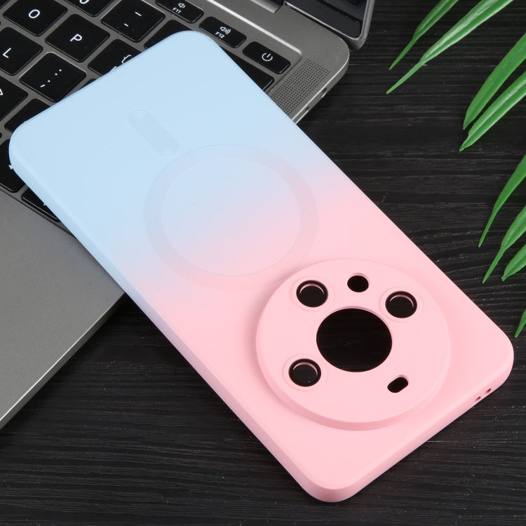 For Huawei Mate 60 Liquid TPU Silicone Gradient MagSafe Phone Case(Pink Blue) - Huawei Cases by buy2fix | Online Shopping UK | buy2fix