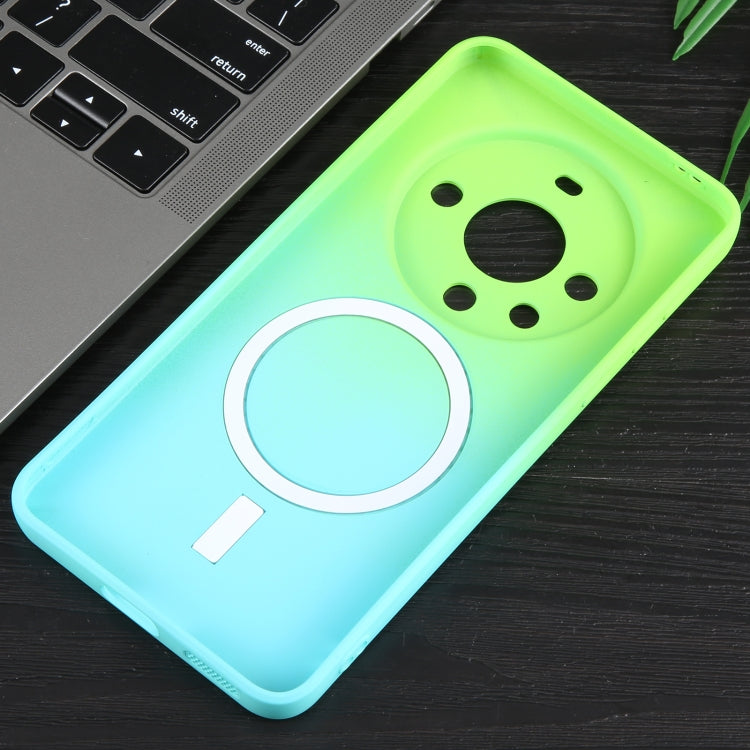 For Huawei Mate 60 Liquid TPU Silicone Gradient MagSafe Phone Case(Cyan Blue) - Huawei Cases by buy2fix | Online Shopping UK | buy2fix