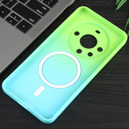For Huawei Mate 60 Liquid TPU Silicone Gradient MagSafe Phone Case(Cyan Blue) - Huawei Cases by buy2fix | Online Shopping UK | buy2fix