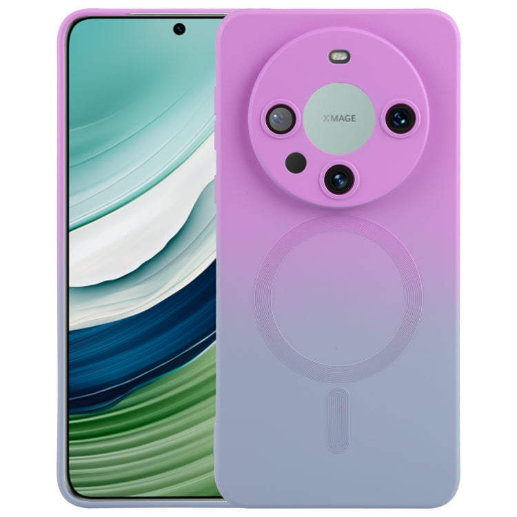 For Huawei Mate 60 Liquid TPU Silicone Gradient MagSafe Phone Case(Purple Grey) - Huawei Cases by buy2fix | Online Shopping UK | buy2fix