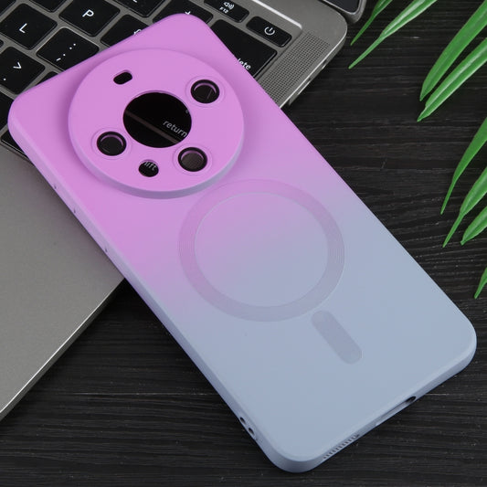 For Huawei Mate 60 Liquid TPU Silicone Gradient MagSafe Phone Case(Purple Grey) - Huawei Cases by buy2fix | Online Shopping UK | buy2fix