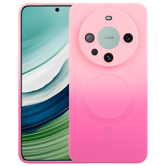 For Huawei Mate 60 Liquid TPU Silicone Gradient MagSafe Phone Case(Pink Red) - Huawei Cases by buy2fix | Online Shopping UK | buy2fix