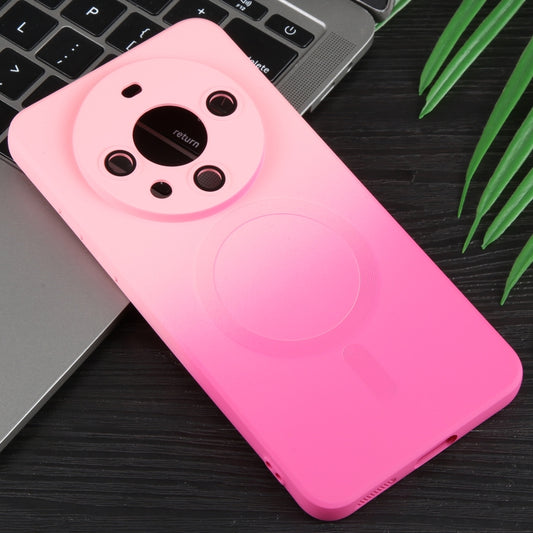 For Huawei Mate 60 Liquid TPU Silicone Gradient MagSafe Phone Case(Pink Red) - Huawei Cases by buy2fix | Online Shopping UK | buy2fix