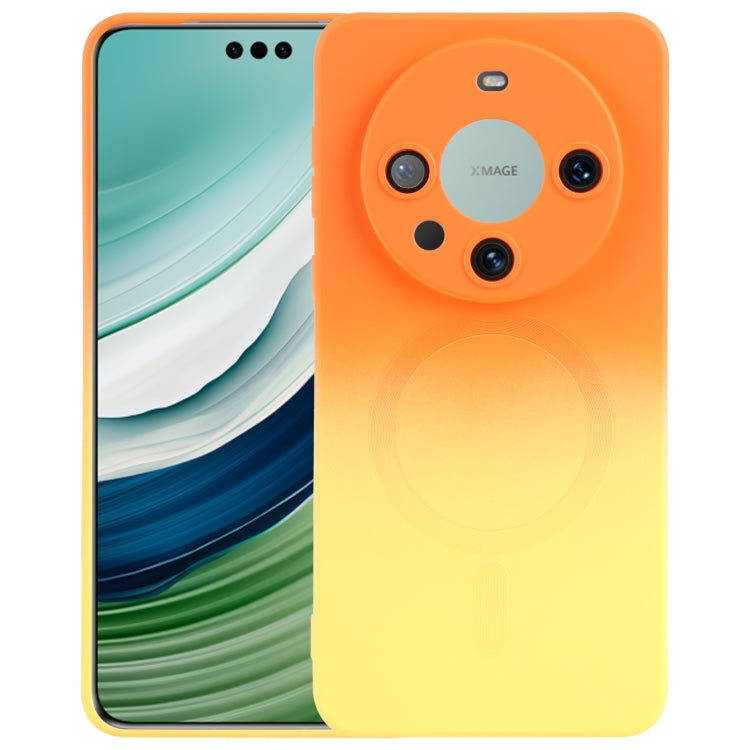 For Huawei Mate 60 Pro / 60 Pro+ Liquid TPU Silicone Gradient MagSafe Phone Case(Orange Yellow) - Huawei Cases by buy2fix | Online Shopping UK | buy2fix
