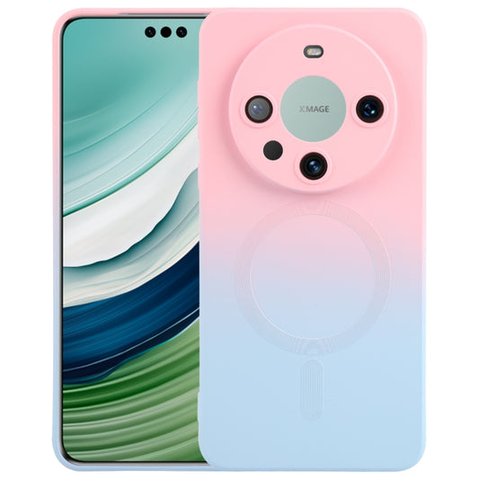 For Huawei Mate 60 Pro / 60 Pro+ Liquid TPU Silicone Gradient MagSafe Phone Case(Pink Blue) - Huawei Cases by buy2fix | Online Shopping UK | buy2fix