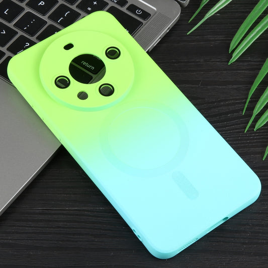 For Huawei Mate 60 Pro / 60 Pro+ Liquid TPU Silicone Gradient MagSafe Phone Case(Cyan Blue) - Huawei Cases by buy2fix | Online Shopping UK | buy2fix
