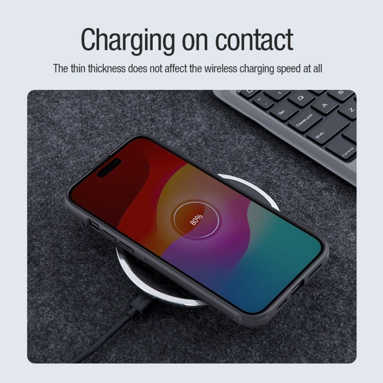 For iPhone 15 NILLKIN Frosted Shield Pro Magnetic Magsafe Phone Case(Black) - iPhone 15 Cases by NILLKIN | Online Shopping UK | buy2fix