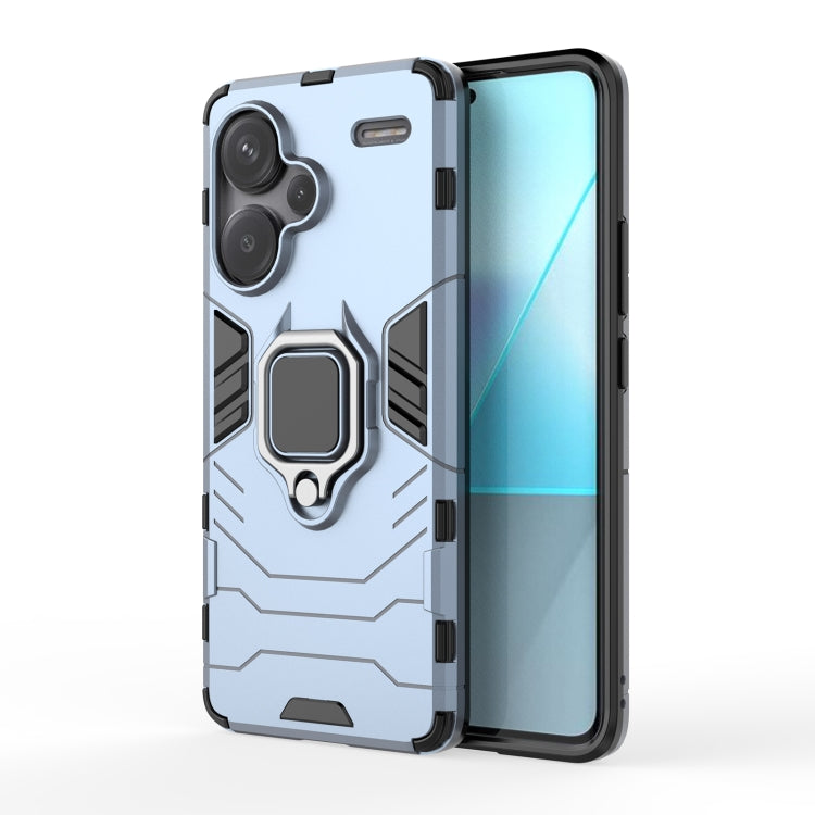 For Xiaomi Redmi Note 13 Pro+ Shockproof PC + TPU Holder Phone Case(Navy Blue) - Xiaomi Cases by buy2fix | Online Shopping UK | buy2fix