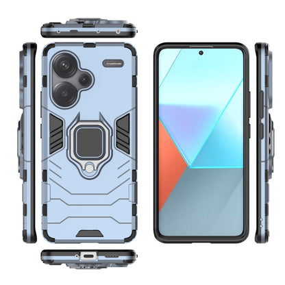 For Xiaomi Redmi Note 13 Pro+ Shockproof PC + TPU Holder Phone Case(Navy Blue) - Xiaomi Cases by buy2fix | Online Shopping UK | buy2fix
