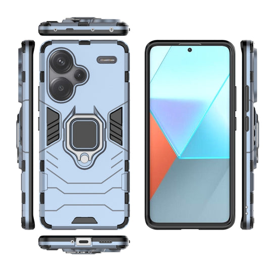 For Xiaomi Redmi Note 13 Pro+ Shockproof PC + TPU Holder Phone Case(Navy Blue) - Xiaomi Cases by buy2fix | Online Shopping UK | buy2fix
