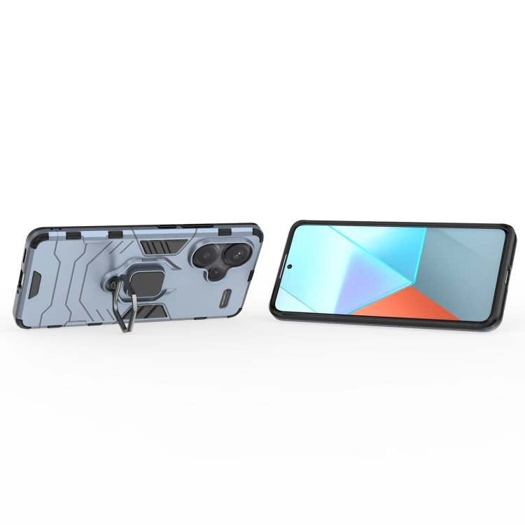 For Xiaomi Redmi Note 13 Pro+ Shockproof PC + TPU Holder Phone Case(Navy Blue) - Xiaomi Cases by buy2fix | Online Shopping UK | buy2fix