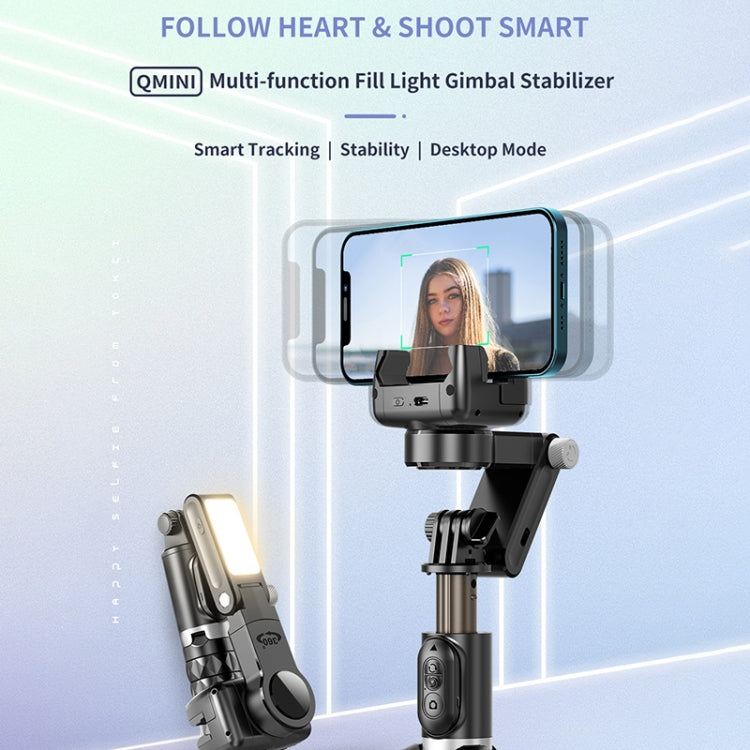 Q18 Desktop Intelligent Tracking Gimbal Stabilizer Multi-function Fill Light Selfie Stick(Black) by buy2fix