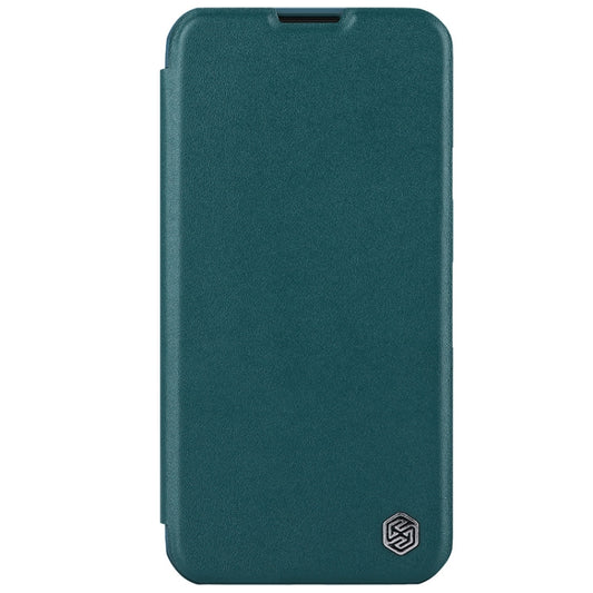 For iPhone 15 NILLKIN QIN Series Pro Plain Leather Phone Case(Green) - iPhone 15 Cases by NILLKIN | Online Shopping UK | buy2fix