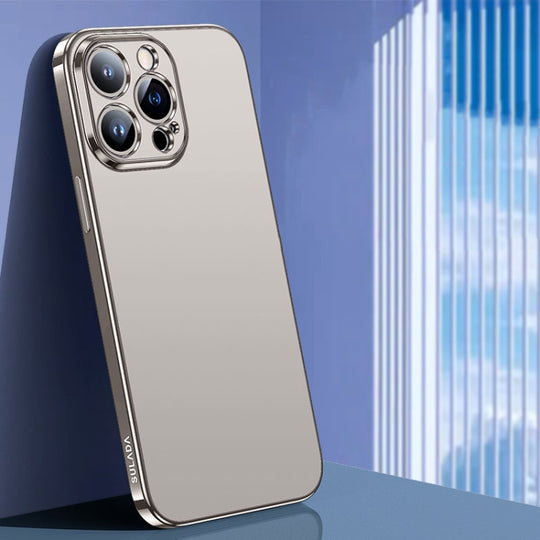 For iPhone 15 Pro SULADA Electroplating Frosted TPU Phone Case(Titanium Grey)