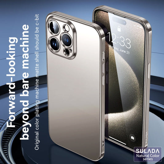 For iPhone 15 Pro SULADA Electroplating Frosted TPU Phone Case(Black) - iPhone 15 Pro Cases by SULADA | Online Shopping UK | buy2fix