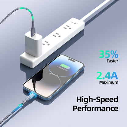 DUZZONA A7 2.4A USB to 8 Pin Charging Data Cable, Length:1m - Normal Style Cable by DUZZONA | Online Shopping UK | buy2fix