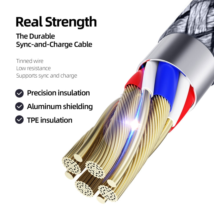 DUZZONA A7 2.4A USB to 8 Pin Charging Data Cable, Length:2m - Normal Style Cable by DUZZONA | Online Shopping UK | buy2fix