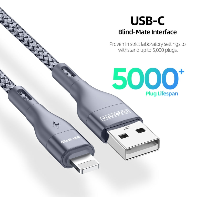 DUZZONA A7 2.4A USB to 8 Pin Charging Data Cable, Length:2m - Normal Style Cable by DUZZONA | Online Shopping UK | buy2fix
