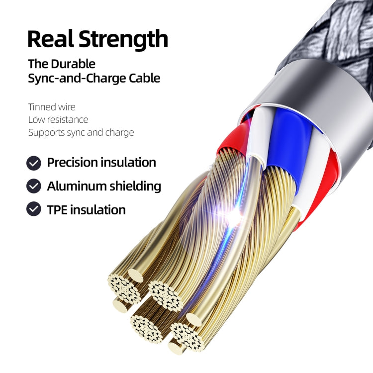 DUZZONA A8 2.4A USB to USB-C/Type-C Charging Data Cable, Length:1m - USB-C & Type-C Cable by DUZZONA | Online Shopping UK | buy2fix
