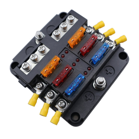 CP-4040 6 Way Fuse Block with 12pcs Fuses and 12pcs Terminals - Fuse by buy2fix | Online Shopping UK | buy2fix