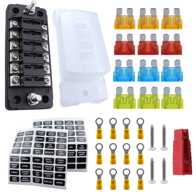 CP-4041 Vertical 6 Way Fuse Block with Fuses and Terminals - Fuse by buy2fix | Online Shopping UK | buy2fix