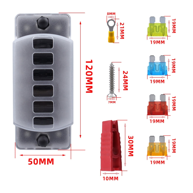 CP-4041 Vertical 6 Way Fuse Block with Fuses and Terminals - Fuse by buy2fix | Online Shopping UK | buy2fix