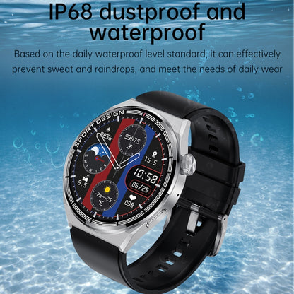 HDT MAX 1.60 inch Black Dial Silicone Band IP68 Waterproof Smart Watch Support Bluetooth Call(Black) by buy2fix
