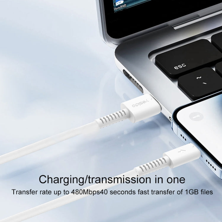 Yesido CA120L 2A USB to 8 Pin Fast Charging Data Cable, Length:1m - Normal Style Cable by Yesido | Online Shopping UK | buy2fix