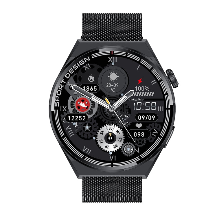 HDT MAX 1.60 inch Black Dial Milan Steel Band IP68 Waterproof Smart Watch Support Bluetooth Call(Black) by buy2fix