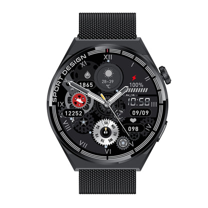 HDT MAX 1.60 inch Black Dial Milan Steel Band IP68 Waterproof Smart Watch Support Bluetooth Call(Black) by buy2fix