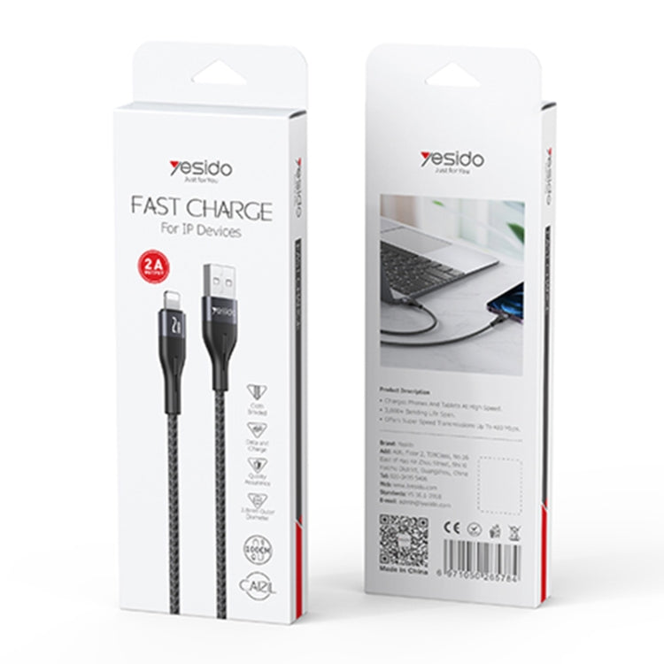 Yesido CA121L 2A USB to 8 Pin Fast Charging Data Cable, Length:1m - Normal Style Cable by Yesido | Online Shopping UK | buy2fix