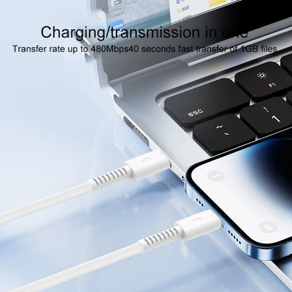 Yesido CA153 PD 20W USB-C / Type-C to 8 Pin Charging Data Cable, Length: 1m(White) - 2 in 1 Cable by Yesido | Online Shopping UK | buy2fix