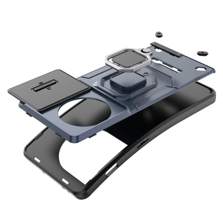 For OnePlus 11 5G Sliding Camshield TPU + PC Shockproof Phone Case with Holder(Black) - OnePlus Cases by buy2fix | Online Shopping UK | buy2fix