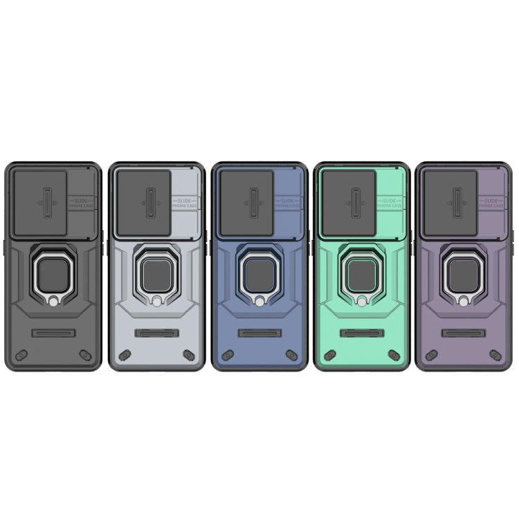 For OnePlus 11 5G Sliding Camshield TPU + PC Shockproof Phone Case with Holder(Black) - OnePlus Cases by buy2fix | Online Shopping UK | buy2fix