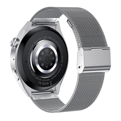 HDT MAX 1.60 inch Silver Dial Milan Steel Band IP68 Waterproof Smart Watch Support Bluetooth Call(Silver) by buy2fix