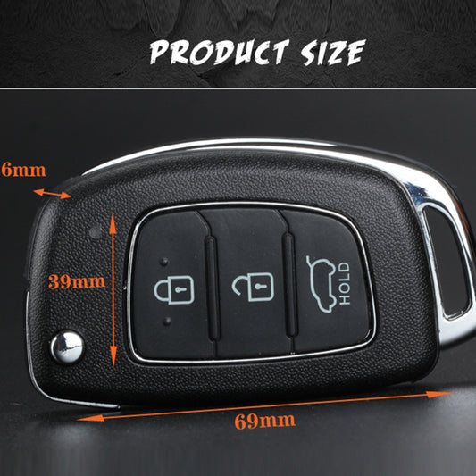 For Hyundai 3-button Folding Car Key Shell with Silver Metal Edge - Remote Car Key by buy2fix | Online Shopping UK | buy2fix