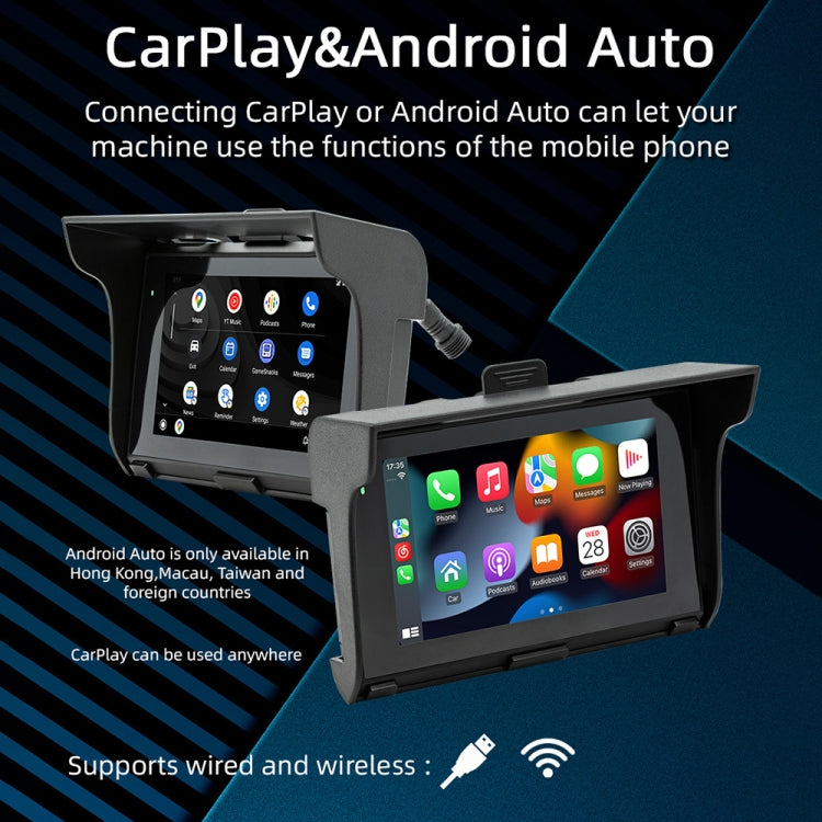 B5350 Motorcycles Portable MP5 Waterproof IP65 5 inch Wireless Carplay GPS Navigator - Electrical Instruments by buy2fix | Online Shopping UK | buy2fix