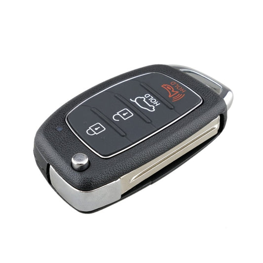 4-button Folding Car Key Shell with Metal Edge Solaris ix35 ix4 Santa For Hyundai Sonata 2014-2017 / Tucson 2016-2019 /  Santa Fe 2013-2016 - Remote Car Key by buy2fix | Online Shopping UK | buy2fix